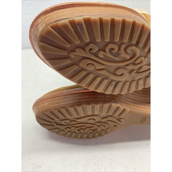 UGG Australia Anais Boots Womens 8.5 Chestnut Brown Suede Wedge Heel - Picture 8 of 11